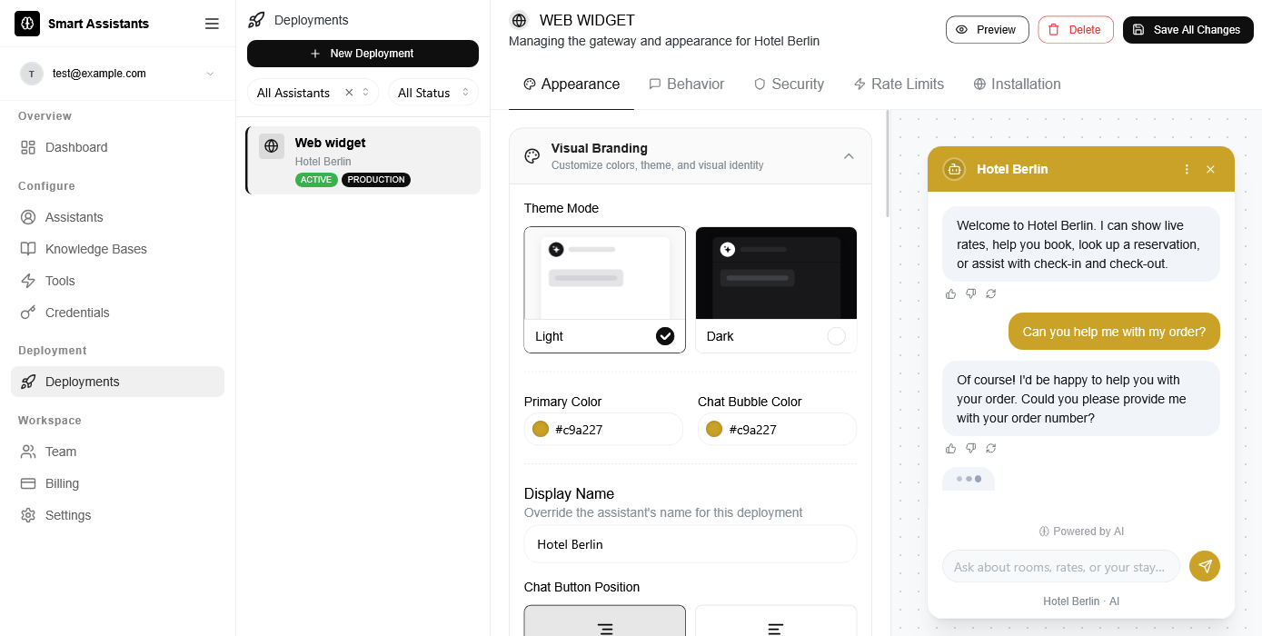 Brand-matched chat on any website